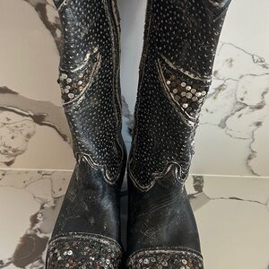 Frye Deborah Star Studded Tall Cowboy Boots size 6